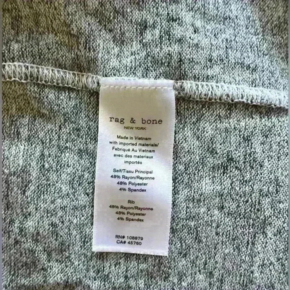 Rag & Bone Heather Gray Knit V-Neck T-Shirt - Size XS - Picture 8 of 8